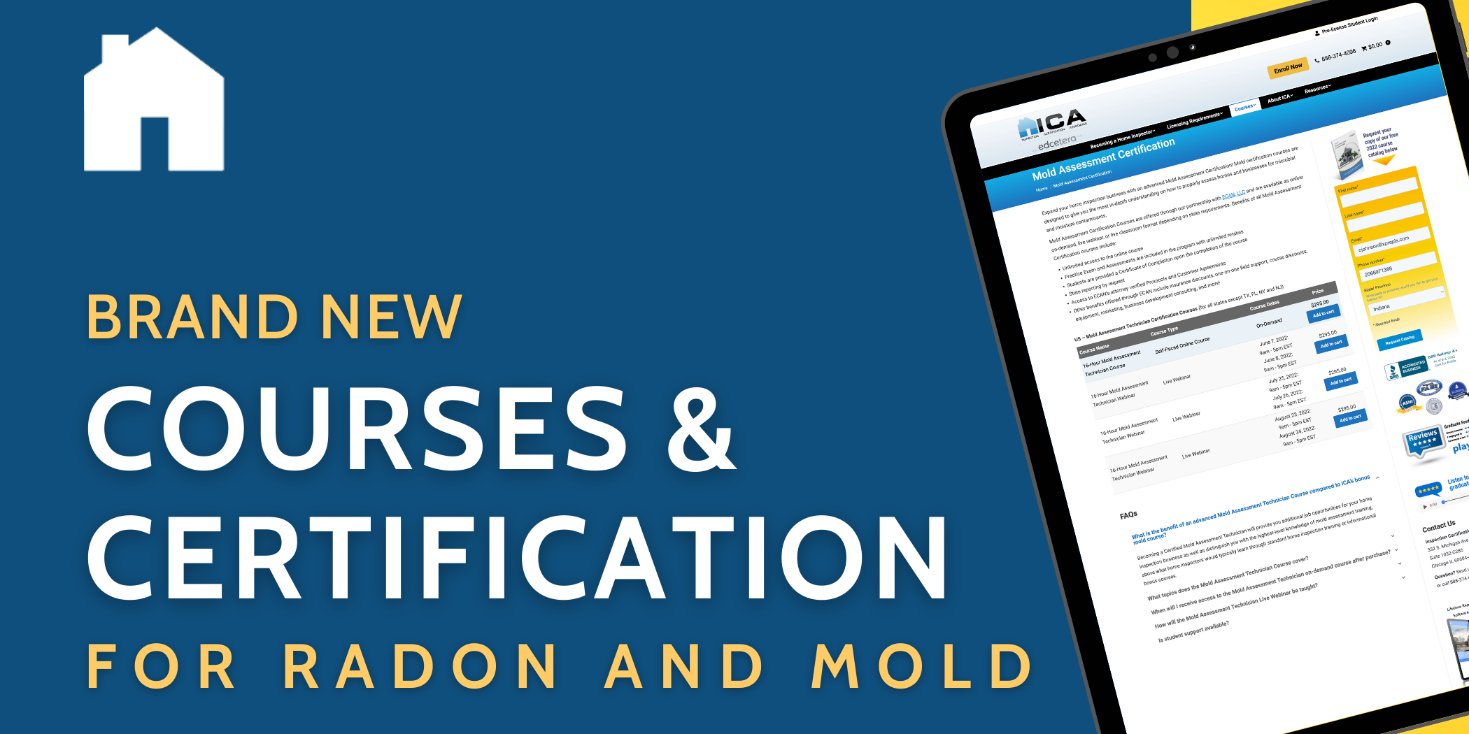 Nuevas certificaciones de radón y moho