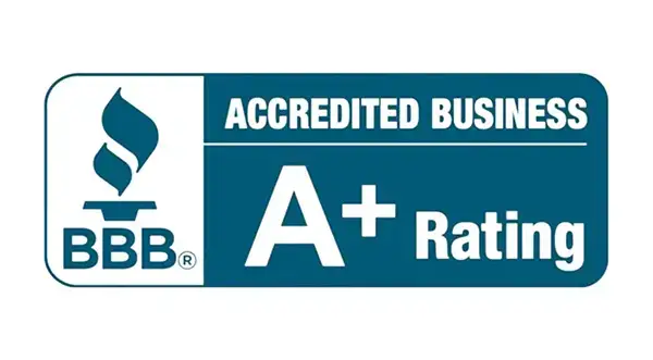 BBB Accredited Business logo displaying an A+ Rating badge